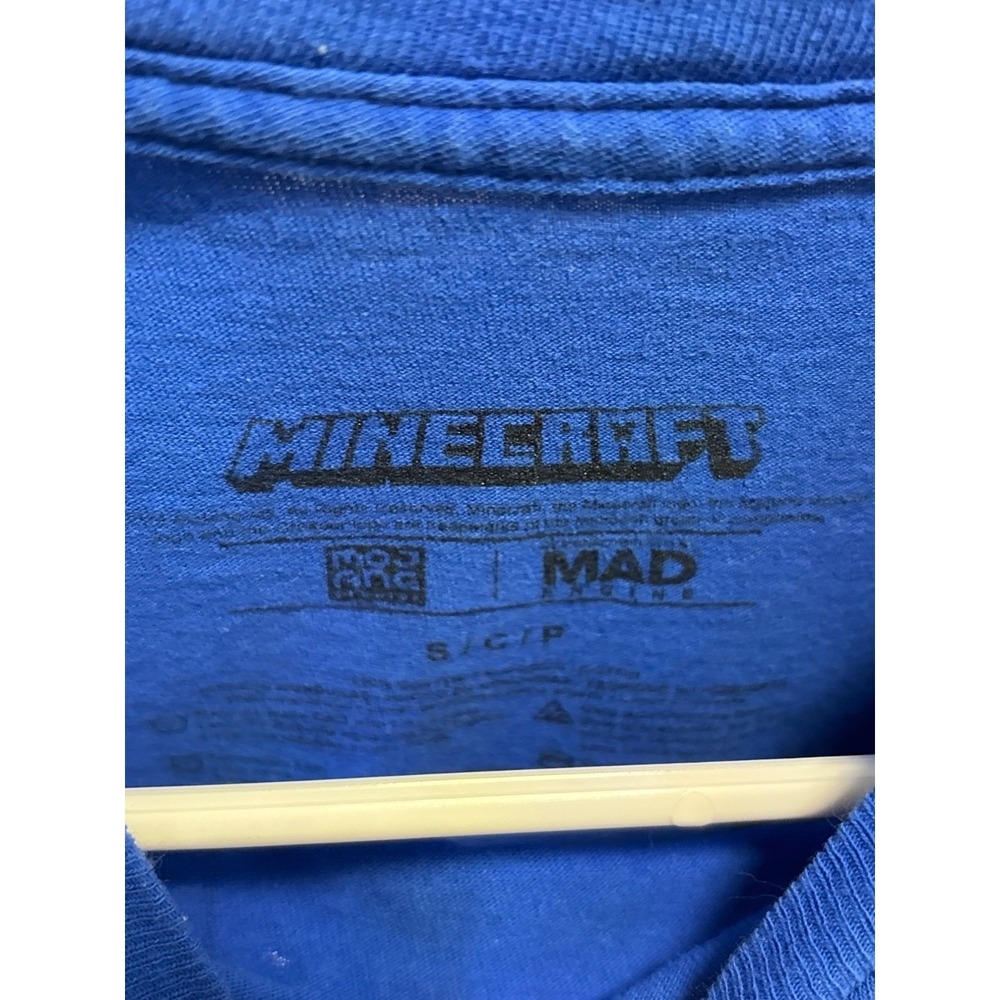 Minecraft Kids Graphic Blue T-Shirt Short Sleeve S - Picture 2 of 7